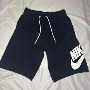 Nike Men's Black Athletic Shorts with White Logo